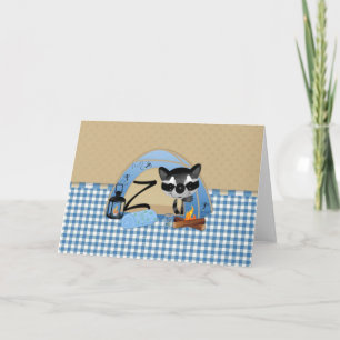 Cartão De Notas Camping Raccoons - Letra Z