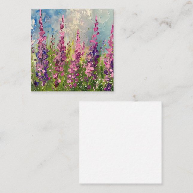 Cartão De Notas Campos de Lavanda Whimsical (Frente/Verso)