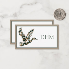 Cartão De Notas Camuflagem Elegante Pato-real Monograma