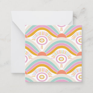 Cartão De Notas Candy Color Sunburst e Rainbows