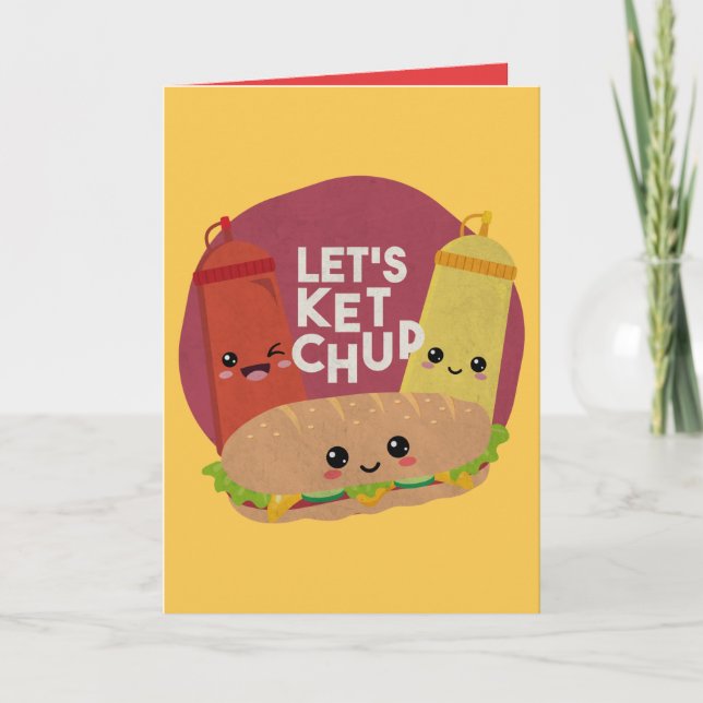 Cartão De Notas Caneta de Comida Rápida: Ketchup de Vamos (Frente)