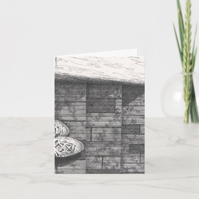 Cartão De Notas Caneta e Desenho de Tinta Desenhados Concebidos co (Frente)