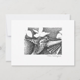 Cartão De Notas Caneta e Tinta de Aves Humming