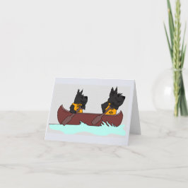 Cartão De Notas Canoar escocesa e amigo