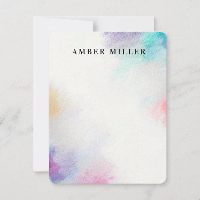 Cartão De Notas Canvas pintada (Frente)