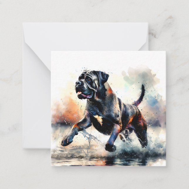Cartão De Notas Cão Cane Corso aquarela (Frente)