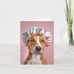 Cartão De Notas Cão Vestindo um Boné Chá