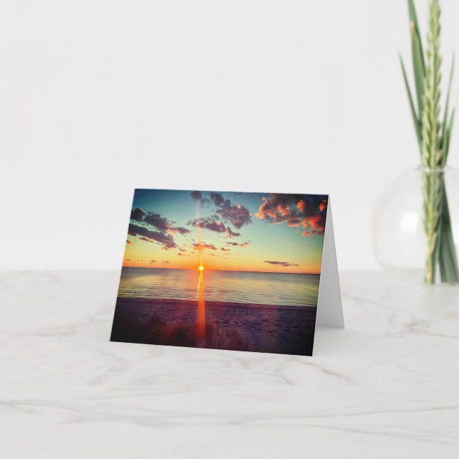 Cartão De Notas Cape Cod Beach Sunset Photo (Frente)