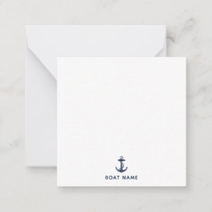 Cartão De Notas Capitão de Barco de Âncora Náutica Personalizada