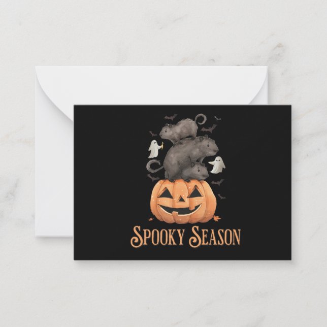 Cartão De Notas Capivara de Halloween (Frente)