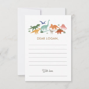 Cartão De Notas Cápsula de Festa de aniversário do Dinossauro