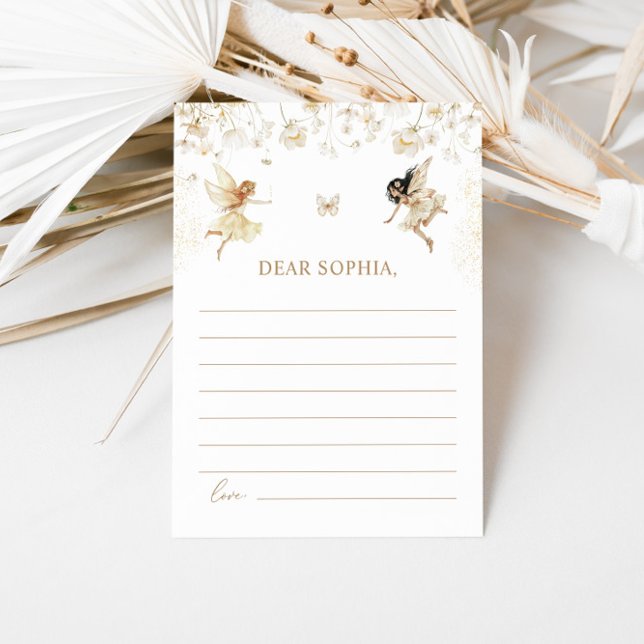 Cartão De Notas Cápsula Horária Fada First Boho (Criador carregado)