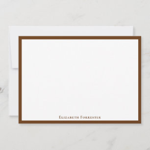 Cartão De Notas Caramel Brown Simple Minimalist Border Note