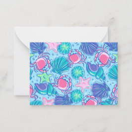 Cartão De Notas Caranguejo Preppy Beach Shell