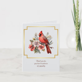 Cartão De Notas Cardinal Sympathy Thank You Folded Note Card