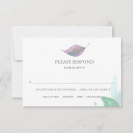 Cartão De Notas Cards RSVP de Casamento Botânico de Folha d'Água