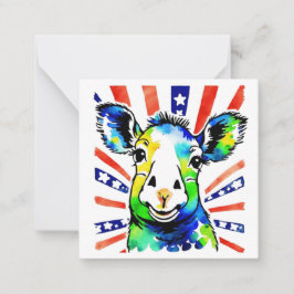 Cartão De Notas Carneiros coloridos de cor aquosa