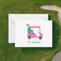 Carrinho de Golfe Rosa Chique Personalizado