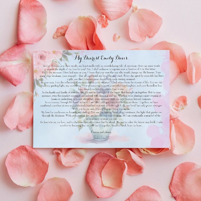 Cartão De Notas Carta de Amor para Minha Esposa (love letter to my wife, happy anniversary to my wife, i love my wife, the good wife, letter to my wi)