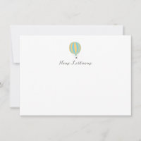 Carta Personalizada Amarelo Azul Balão de Ar Quent