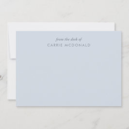 Cartão De Notas Carta Personalizada Elegante Azul