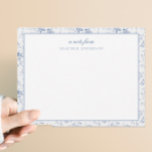 Cartão De Notas Carta Personalizada Floral Azul Vintage<br><div class="desc">Carta Personalizada Floral Azul Vintage</div>