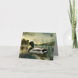 Cartão De Notas Cartão-postal de Vintage Mallard Duck Weathered