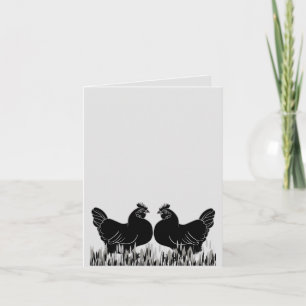Cartão De Notas Cartão-postal Hens~Silhouette