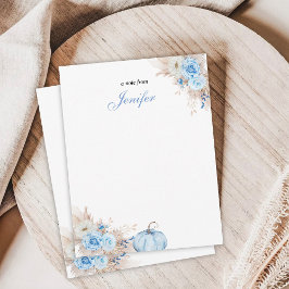 Cartão De Notas Cartãozinho de Bebê Abóbora Azul