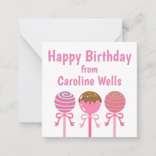 Cartão De Notas Cartões-presentes personalizados para Pop de bolos