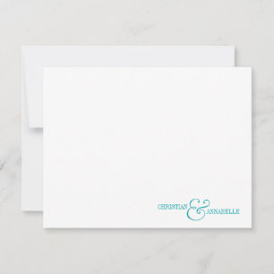 Cartão De Notas Casais de Papel Personalizado Scallop Verde Teal