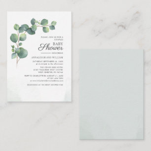 Cartão De Notas Casais Eucalyptus Greenery Chá de fraldas