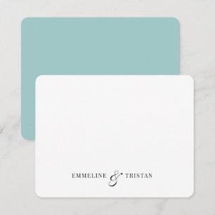 Cartão De Notas Casais Personalizados Papel de Carta Azul Claro Ve