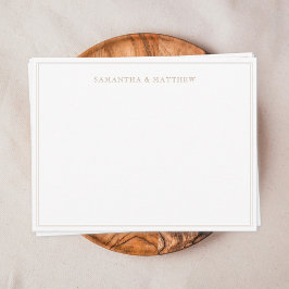 Cartão De Notas Casal de Borda Dupla Dourada