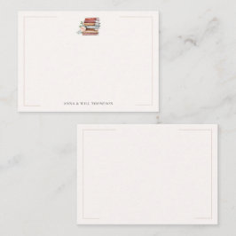 Cartão De Notas Casal de Casamento Chic do Livro de Bookish New Ch