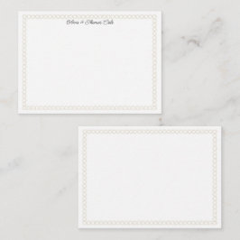 Cartão De Notas Casal de Casamento de Quadros Simples Círculos Dou