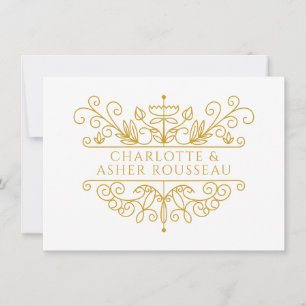 Cartão De Notas Casal Dourado Elegante Personalizado