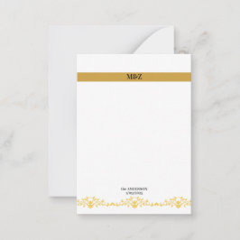 Cartão De Notas Casal Monograma data decorativa do casamento