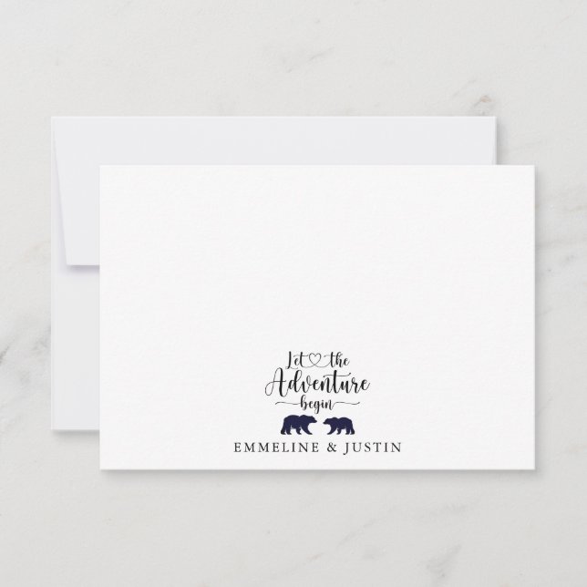 Cartão De Notas Casal Novo Deixe A Aventura Começar (Frente)