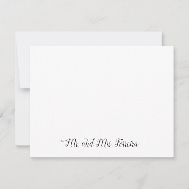 Cartão De Notas Casal Rosa-Blush da Sra. Chic - Nova Bolinhas (Frente)