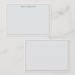 Cartão De Notas Casal Simples Moderno Mínimo de Casamento de Chapa