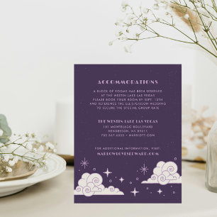 Cartão De Notas Casamento Celestial Enclosure Lua Roxa & Estrelas