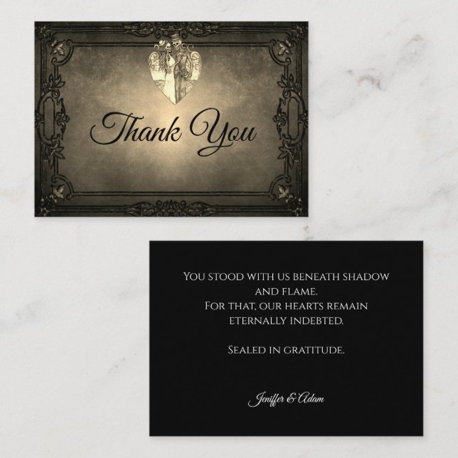 Cartão De Notas Casamento Dark Gothic de Halloween (Frente/Verso)
