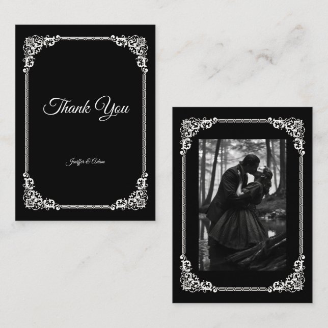 Cartão De Notas Casamento Dark Gothic Halloween (Frente/Verso)