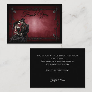 Cartão De Notas Casamento Dark Red Gothic AlternativeHalloween