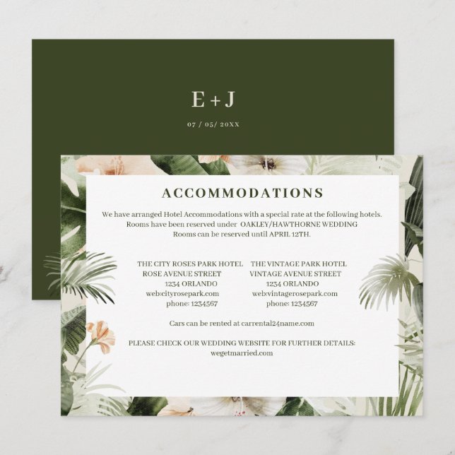 Cartão De Notas Casamento de boho pastel de hibisco tropical (Frente/Verso)