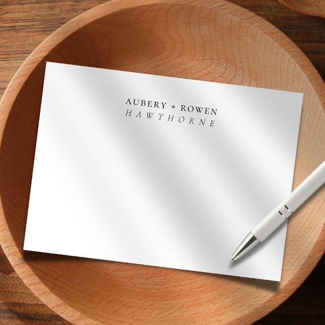 Cartão De Notas Casamento de Casal de Nomes Personalizados Moderno (Criador carregado)