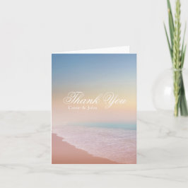Cartão De Notas Casamento de Cena de Pastel Beach Personalizado Ob