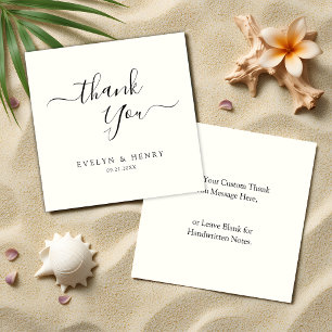 Cartão De Notas Casamento de Escrita Negra Minimalista de Orçament