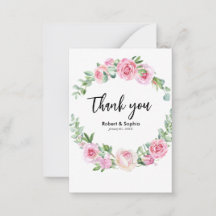 Casamento de Flor de Rosa Desvanecida Obrigado
